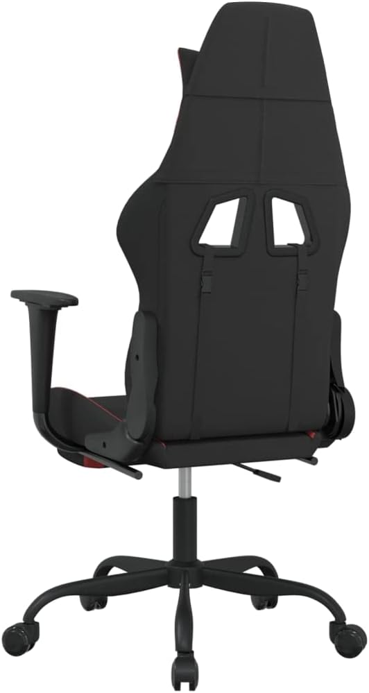 Gaming Office Chair PC Chair with Footrest FabricHeight Adjustable Game Chair with 368°-Swivel Seat and Headrest and for Office or Gaming(Black&ampRed)