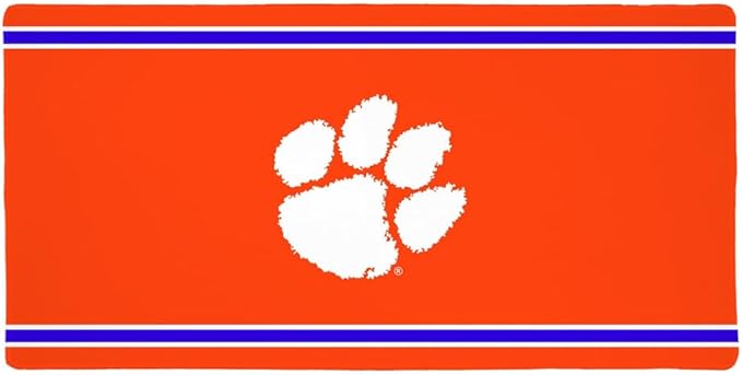 Clemson University Tigers Primary Logo Stripes Large Gaming Mouse Pad Desk Mat with Stitched Edges Non-Slip Base for Gamer Home and Office 31.5 x 15.7