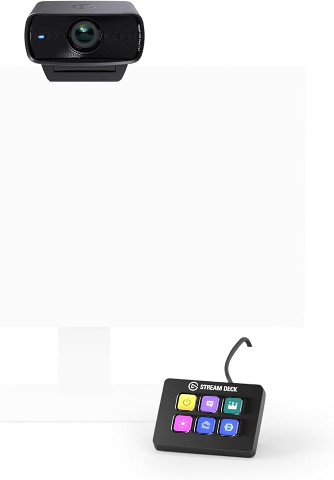 Elgato Facecam MK.2 &amp Elgato Stream Deck Mini – Premium Full HD Webcam for Streaming Gaming Video Calls Recording Boost Productivity with Seamless Integration Compatible with Mac and PC