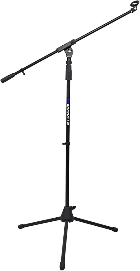 Rockville RMP-XLR Bundle: (2) Dynamic Cardioid Professional Microphones with 10' XLR Cables and Clips (2) RVMIC1 V2 Pro Tripod Microphone Stands with Telescopic Boom and Metal Joints 4-Items