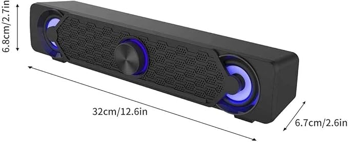 Sound bar with Built-in Subwoofer Surround Sound 3.5mm Input Jack Compatible with PC Computers Notebook Tablet Smart Phones