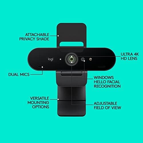Logitech Brio 4K Webcam Ultra 4K HD Video Calling (Renewed)