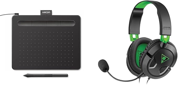 Wacom Intuos Small Graphics Drawing Tablet Includes Training &amp Software &amp Turtle Beach Recon 50 Xbox Gaming Headset for Xbox Series X/S Xbox One PS5 PS4