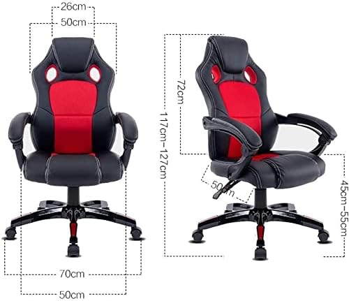 Office Chair Computer Chair High Back Reclining Swivel Chair Gaming Chair Ergonomic Table and Chair Game Chair Armrest Seat Chair (Color : Red) Needed