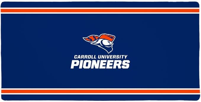 Carroll University Pioneers Primary Logo Stripes Large Gaming Mouse Pad Desk Mat with Stitched Edges Non-Slip Base for Gamer Home and Office 31.5 x 15.7