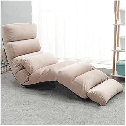 ELEFOCUS Floor Chair Lounge Chair with Adjustable Angle Ergonomic Large Reclining Sofa for Living Room Bedroom Parlor Office(Light Brown)