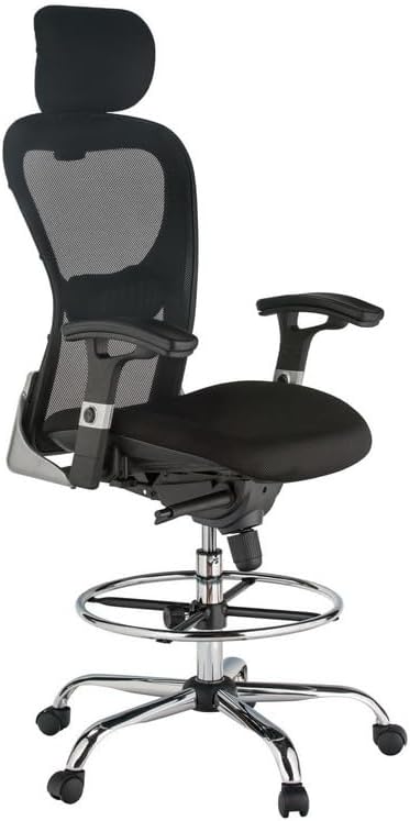 Maykoosh Drafting Chair - Adjustable Mesh Rolling Chair with Lumbar Support - Gaming &amp Office Chair - 250 lbs Capacity