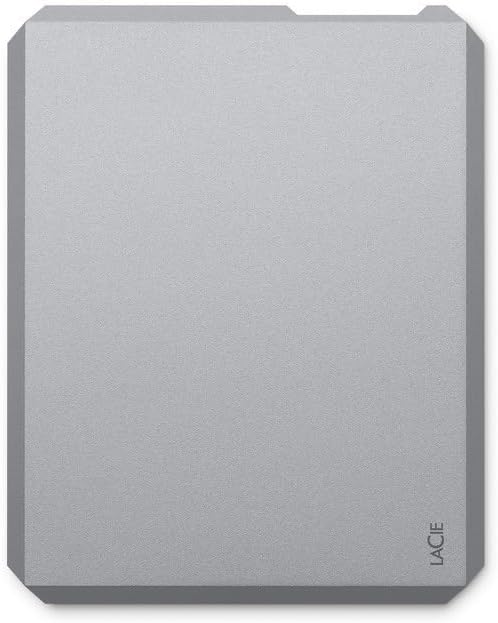 LaCie Mobile Drive 2TB External Hard Drive Space Grey USB-C PC Mac iPad &amp iPhone Data Rescue Service (STHG2000402)
