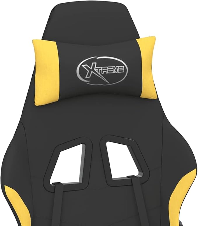 Gaming Chair Black and Yellow with Massage Functionality and Adjustable Armrests for Ergonomic Support and Durable Build