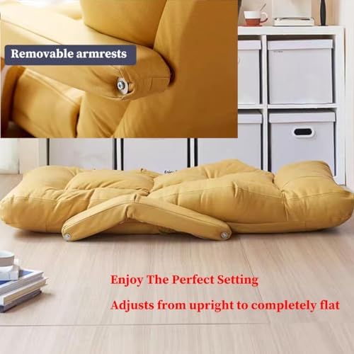 Floor Chair Foldable Floor Chair Lazy Sofa Meditation Chair Window Chair Gaming Floor Chair with Adjustable Armrests Foldable Floor Game Chair Floor Chair for Living Room Bedroom (/Beige)