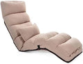 Floor Chairs with Pillow for AdultsFloor Gaming Chair with 3 Position Adjustable Head、Back and Knee SupportNo Assembly Folding Lazy Sofa Chair for GamingSleepingReading