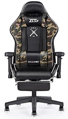 Ergonomic Racing Style Gaming Chair with Reclining Back Footrest Lumbar Support &amp Flip-Up Arms PU Leather Office Computer Chair(Type Z)