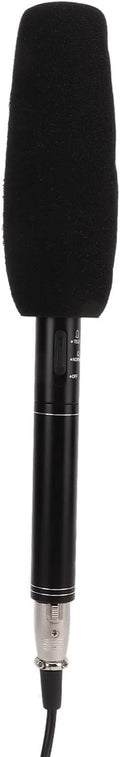 Black Interview Microphone with High Sensitivity for Meeting Recording Camera Mic + Windshield