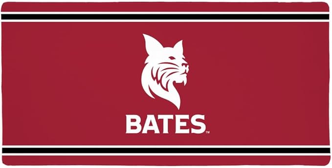 Bates College Bobcats Primary Logo Stripes Large Gaming Mouse Pad Desk Mat with Stitched Edges Non-Slip Base for Gamer Home and Office 31.5 x 15.7
