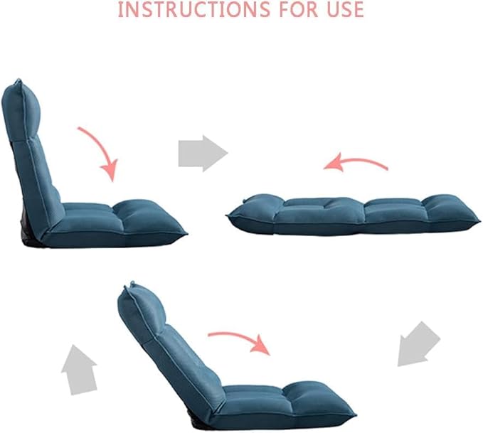 BTZHY Floor Chair Tatami Floor Chair Sofa Lightweight and Mobile Perfect Back Gaming Chair Support Great Folding Adjustable for Gaming and Studying(Blue)