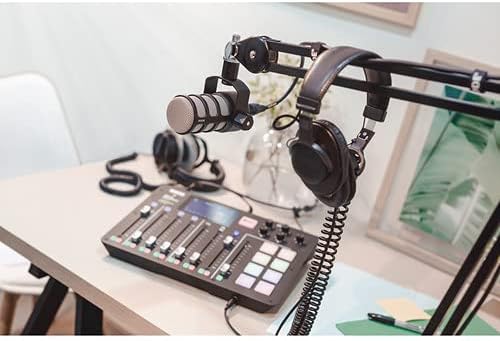 Rode PodMic Dynamic Podcast Microphone with Rode PSA1 Boom Arm XLR Cable and StreamEye Polishing Cloth