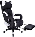 Racing Style Gaming Chair with Adjustable Footrest Massage Lumbar Support High-Back Ergonomic Swivel Office Chair(Black)