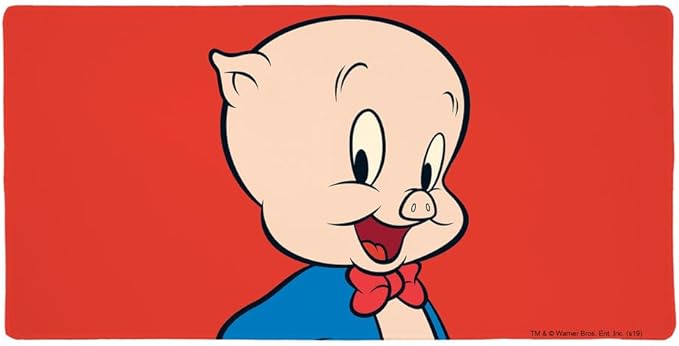 Looney Tunes Porky Pig Large Gaming Mouse Pad Desk Mat with Stitched Edges Non-Slip Base for Gamer Home and Office 31.5 x 15.7