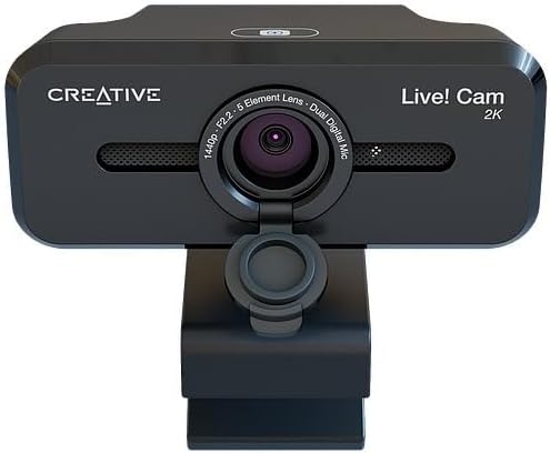 CREATIVE Live! Cam Sync V3 2K QHD USB Webcam with 4X Digital Zoom and Microphones 1080P HD Up to 95° FOV Privacy Lens for PC and Mac