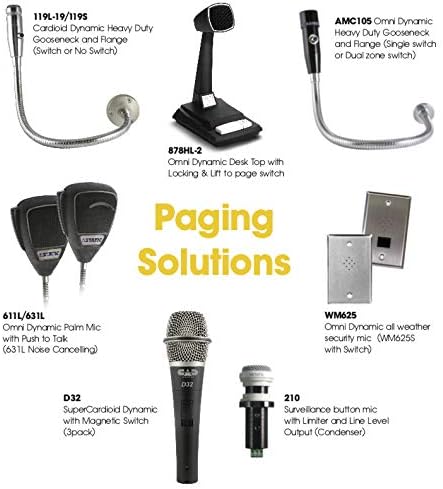 Astatic by CAD Audio AMC105-2-19 19 Omnidirectional Dynamic Gooseneck Microphone with 2 DPDT Push-to-Talk Switch - Gooseneck 2 3/4 inch Flange (6' Cable)