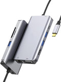 USB C HUB Docking Station 4K 60Hz HDMI Adapter DP VGA Gigabit Ethernet USB 3.1 PD 100W Compatible with Air Pro M2 M1 PC(10 in 1(HDMI VGA)