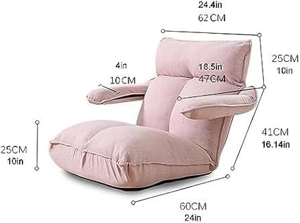 ELEFOCUS Adjustable Floor Chair with Armrests Gaming Chairs for Adults Chaise Lounge Folding Sofa Indoor for Living Room Bedroom(Gelb)