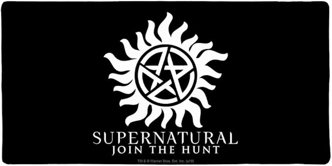 Supernatural Anti Possession Symbol Large Gaming Mouse Pad Desk Mat with Stitched Edges Non-Slip Base for Gamer Home and Office 31.5 x 15.7