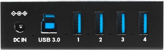 Kingwin USB 3.0 Hub – 4-Port Industrial Metal USB Hub High-Speed 5Gbps Data Mountable Design Heavy-Duty Aluminum Housing Reliable Expansion for PC Laptop Industrial Equipment &amp Workstations.