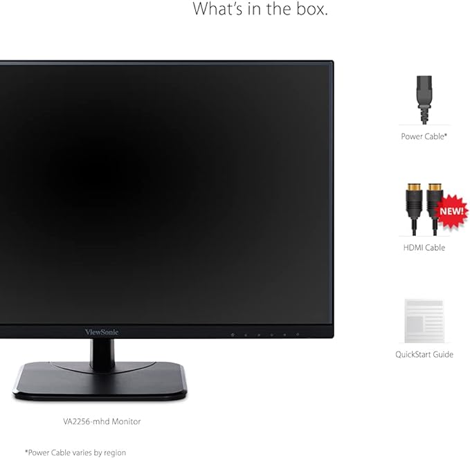 ViewSonic VA2256-MHD 22 Inch IPS 1080p Monitor with FreeSync HDMI DisplayPort and VGA Inputs for Home and Office