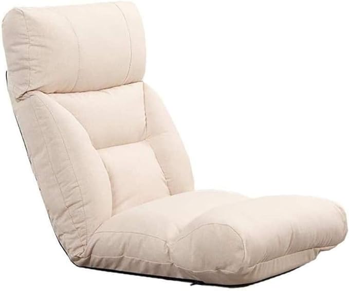 ELEFOCUS Floor Recliner Chair Meditation Chairs for Adult with Back Support Cute Folding Lazy Sofa Gaming Couch 330lbs Load(Beige)
