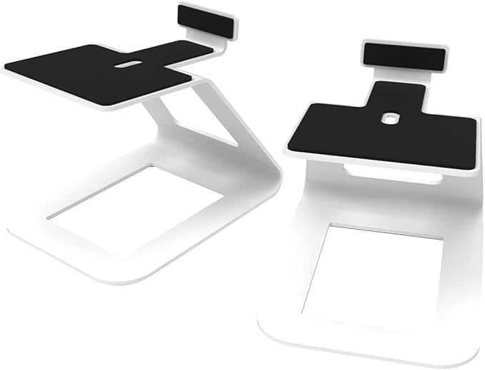 Kanto TUK Premium Powered Speakers with SE6 Elevated Desktop Speaker Stands (White)