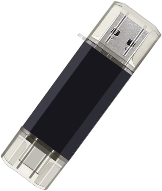 2-Pack 128GB USB C Flash Drive Dual Flash Drive Type C + USB A Memory Stick Jump Drive 2-in-1 Thumb Drive for Storage and Backup (128GB*2 Black&ampBlue)