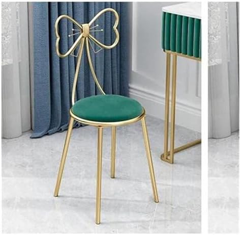Round Stool Industrial Gaming Chair with Cushioned Seat for Office Bedroom and Vanity White Leather Home Furniture