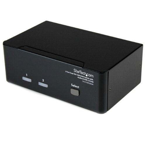 StarTech.com 2 Port Dual DVI USB KVM Switch with Audio and USB 2.0 Hub (SV231DD2DUA) by StarTech