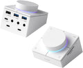Hagibis Knob USB C Hub with Shortcut Buttons RGB Type-C Docking Station with 5Gbps USB-C 2 USB3.0 3.5mm Jack SD/Micro SD3.0 USB2.0 for MacBook iPad Pro Laptop (White AG)