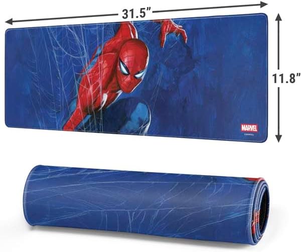 Skinit Large Gaming Mouse Pad - Officially Licensed World of Webs Design with Stitched Edges Waterproof Non-Slip Rubber Base Desk Mat for Keyboard &amp Mouse 31.5 x 11.8 inches