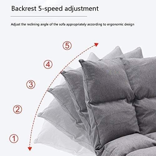 ELEFOCUS Foldable Single Floor Chair 5 Gears Freely Adjustable Floor Cushion with Backrest Lazy Sofa Removable and Washable(Grün)