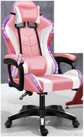 Computer Chair Gaming ChairComputer ChairLeather Office Chair Light Gamer Chair Swivel Gaming Chair Chair (RGB Pink One Size)