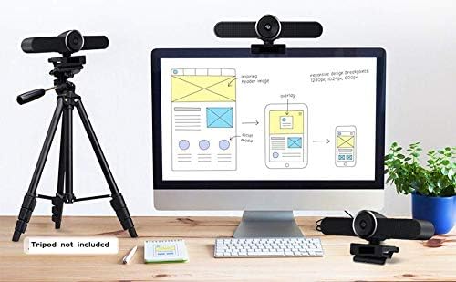 Conference Room Camera with Microphone and Speaker Wide Angle USB Video Conference Camera for Mac PC Laptop Desktop (Black Big)