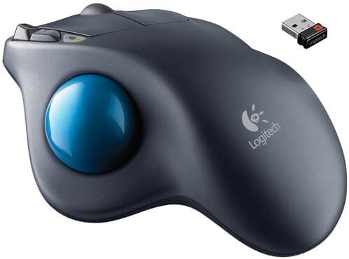 Logitech M570 Wireless Trackball Mouse – Ergonomic Design with Sculpted Right-Hand Shape Compatible with Apple Mac / Microsoft USB Unifying Receiver Dark Gray