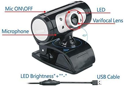 Computer Camera HD 1080P Webcam Mini Computer PC WebCamera with Microphone Rotatable Cameras for Live Broadcast Video Calling (Color : 1080p)
