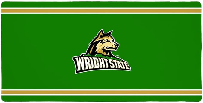 Wright State Raiders Primary Logo Stripes Large Gaming Mouse Pad Desk Mat with Stitched Edges Non-Slip Base for Gamer Home and Office 31.5 x 15.7