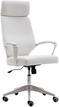 YYDS Chair Artificial Leather Gaming Chair Girls Executive Ergonomic Live Esports Chair High-Back Swivel Chair with Fixed Armrest Ergonomically (Color : White Size : Steel feet)