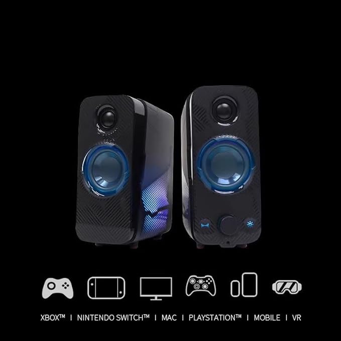 JSEIAJB Game Speaker Computer Audio Dazzling Light Effect Esports Desktop 2.0 Audio Home Computer Audio