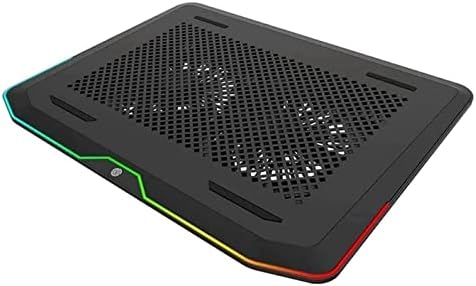 Laptop Cooling Pad Up to 17.3 Inch RGB Laptop Cooler Pad with 2 Cooling Fans Laptop Cooling Stand with 6 Height Adjustable Laptop Fan Two 3.0 USB Ports
