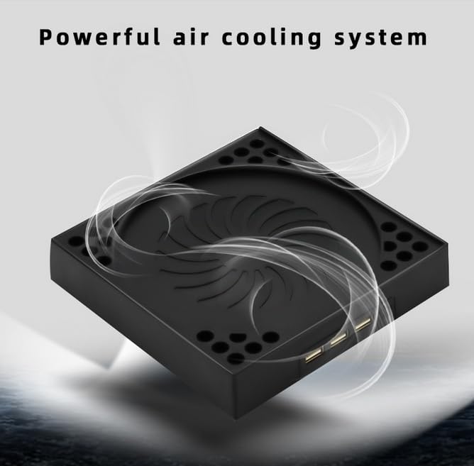 Cooling Fan for Xbox Series XDesktop Cooling Stand Built-in 2 Turbo Fans with Adjustable air Speed 3 USB Ports USB-C Cable Included