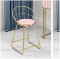 Round Stool Industrial Gaming Chair with Cushioned Seat for Office Bedroom and Vanity White Leather Home Furniture