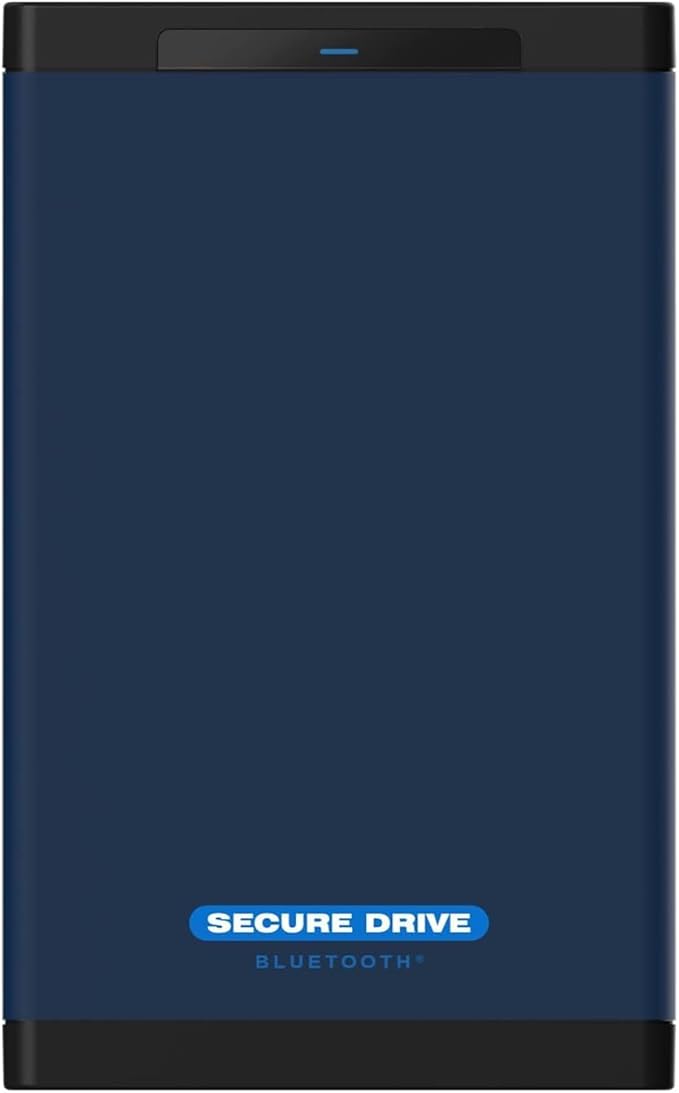 SecureData SecureDrive BT 2TB Hardware Encrypted USB 3.0 Ext Drive FIPS 140-2 Level 3 Unlock via Phone app TAA Compliant CJIS HIPAA CMMC GDPR Compliant Works with Mac and Win Free AV