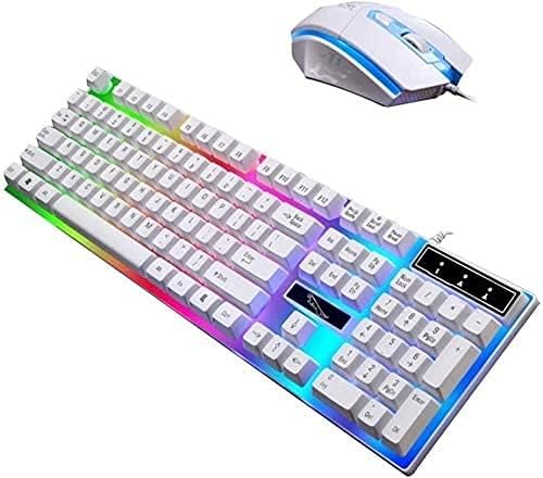 Keyboard Mouse Combo RGB Gaming Keyboard and Backlit Mouse ComboUSB Wired Backlit KeyboardLED Gaming Keyboard Mouse Set for Windows PC with USB