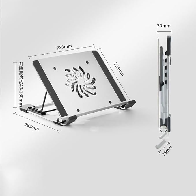 JSEIAJB Laptop Cooling and Silent Fan Aluminum Alloy Base Bracket(Gray)